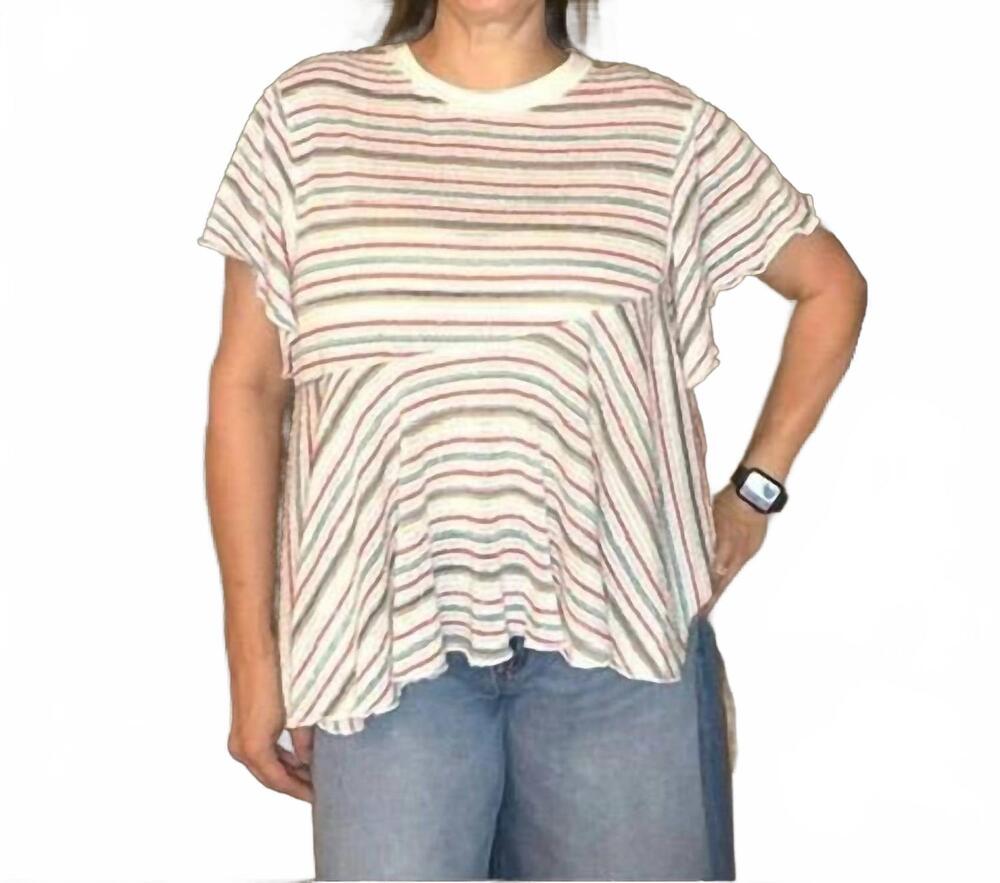 NEW SAGE+FIG sunrise flowy top in multi-color stripe